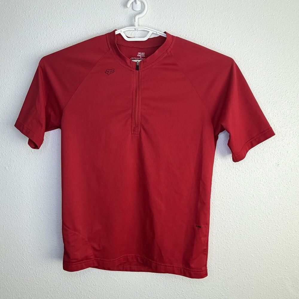 Fox Racing Air Cool 1/4 Zip Jersey Red Short Sleeve Men’s Medium